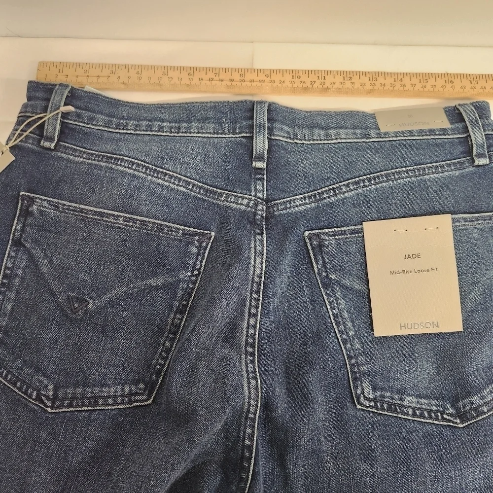 Hudson Jade distressed jeans size 30×30 raw hem Mid-Rise Loose fit - Picture 2 of 13